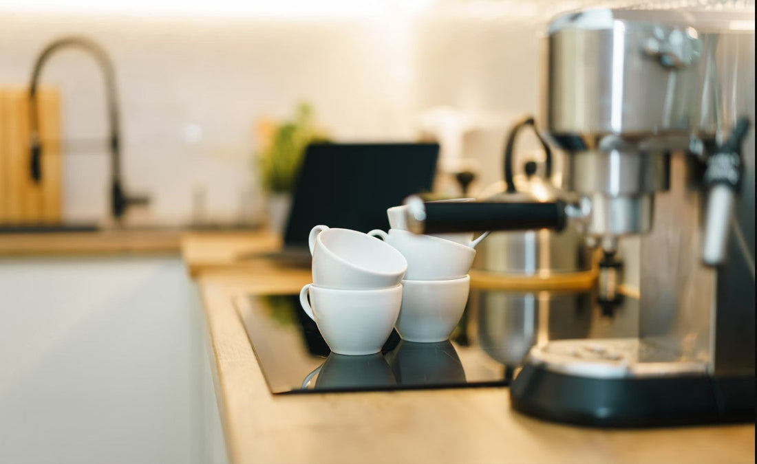 Modern coffee maker on a kitchen counter
