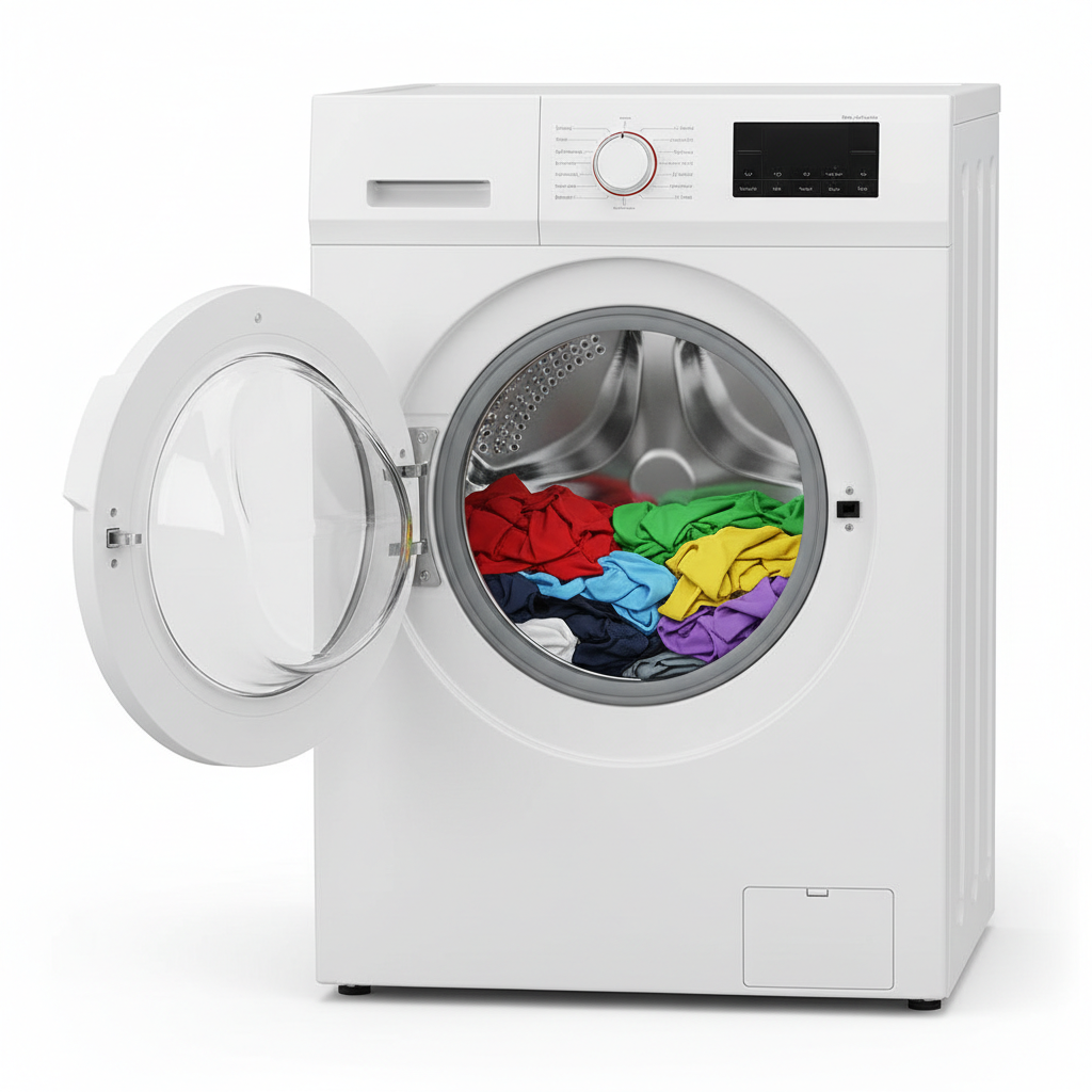 laundry in a front-loading washing machine